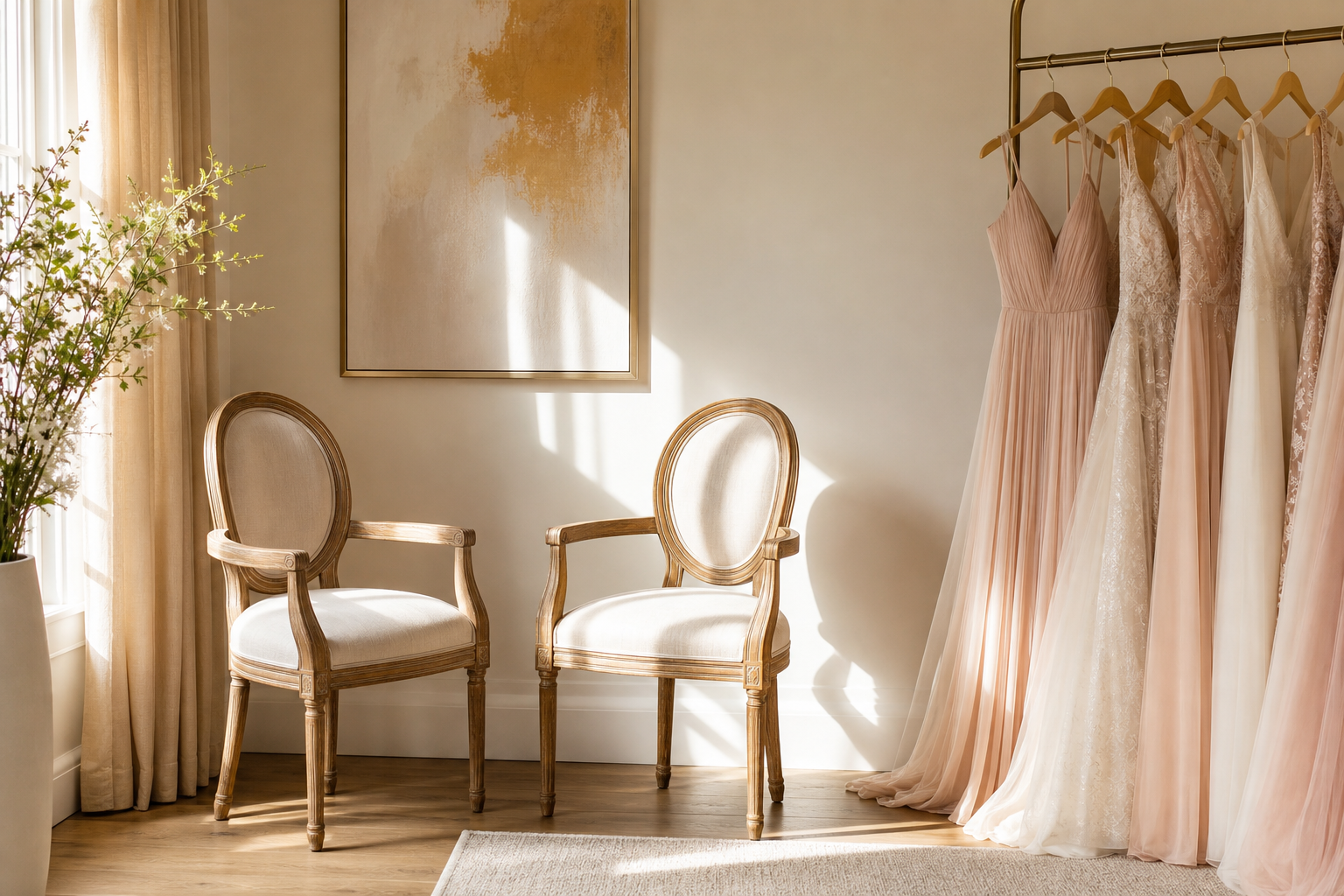 Un coin du showroom où se déroulent les séances d'essayage