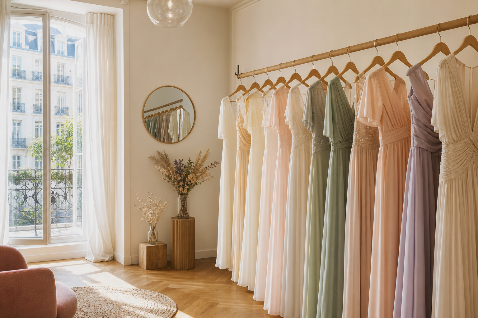 Le showroom d'essayage de Juna Couture à Lyon, baigné de lumière naturelle